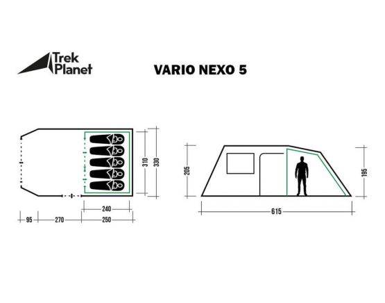 Летняя палатка TREK PLANET Vario Nexo 5